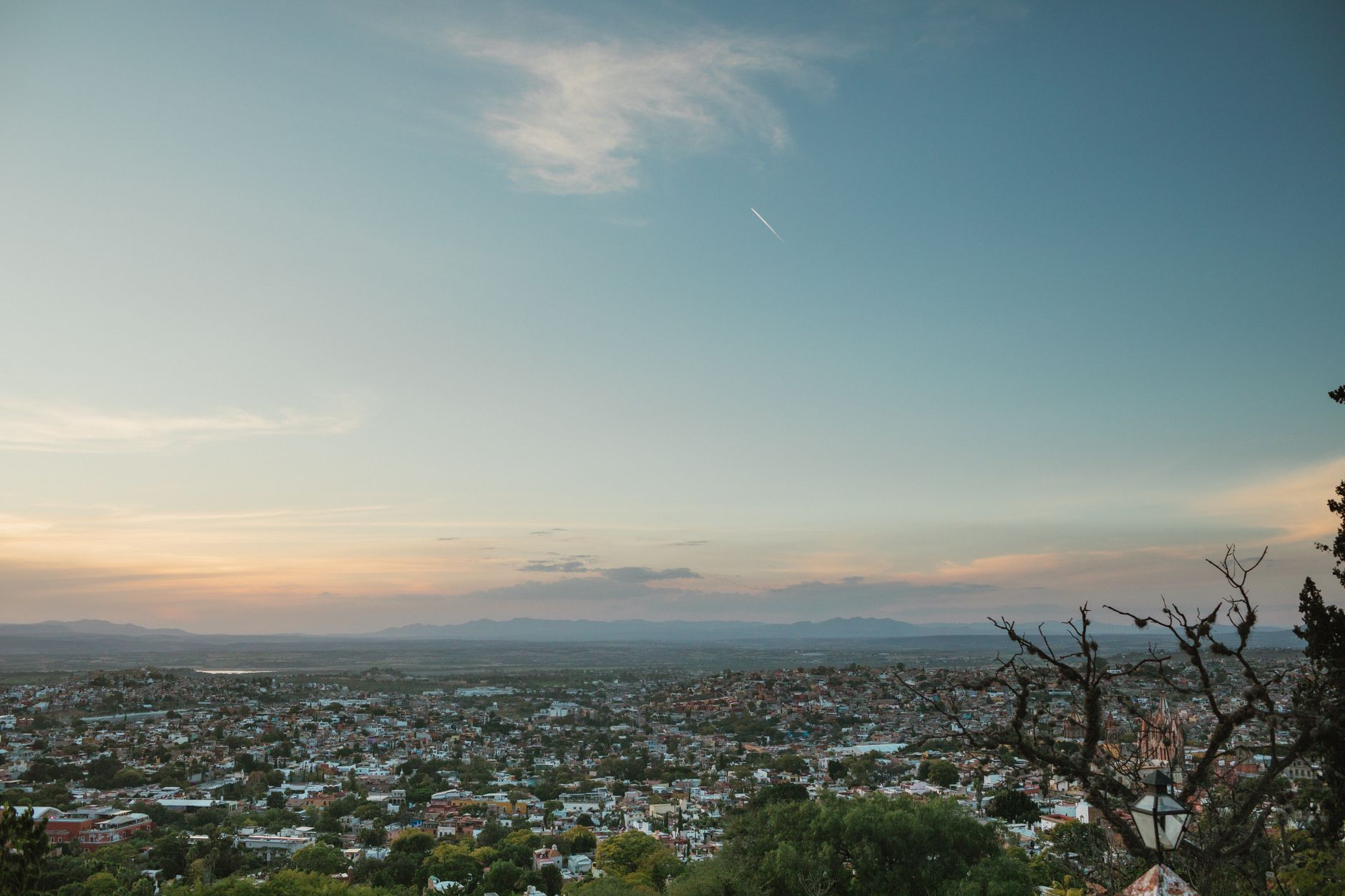 Breathtaking sunset vista of San Miguel de Allende, showcasing its unique architecture and natural beauty.