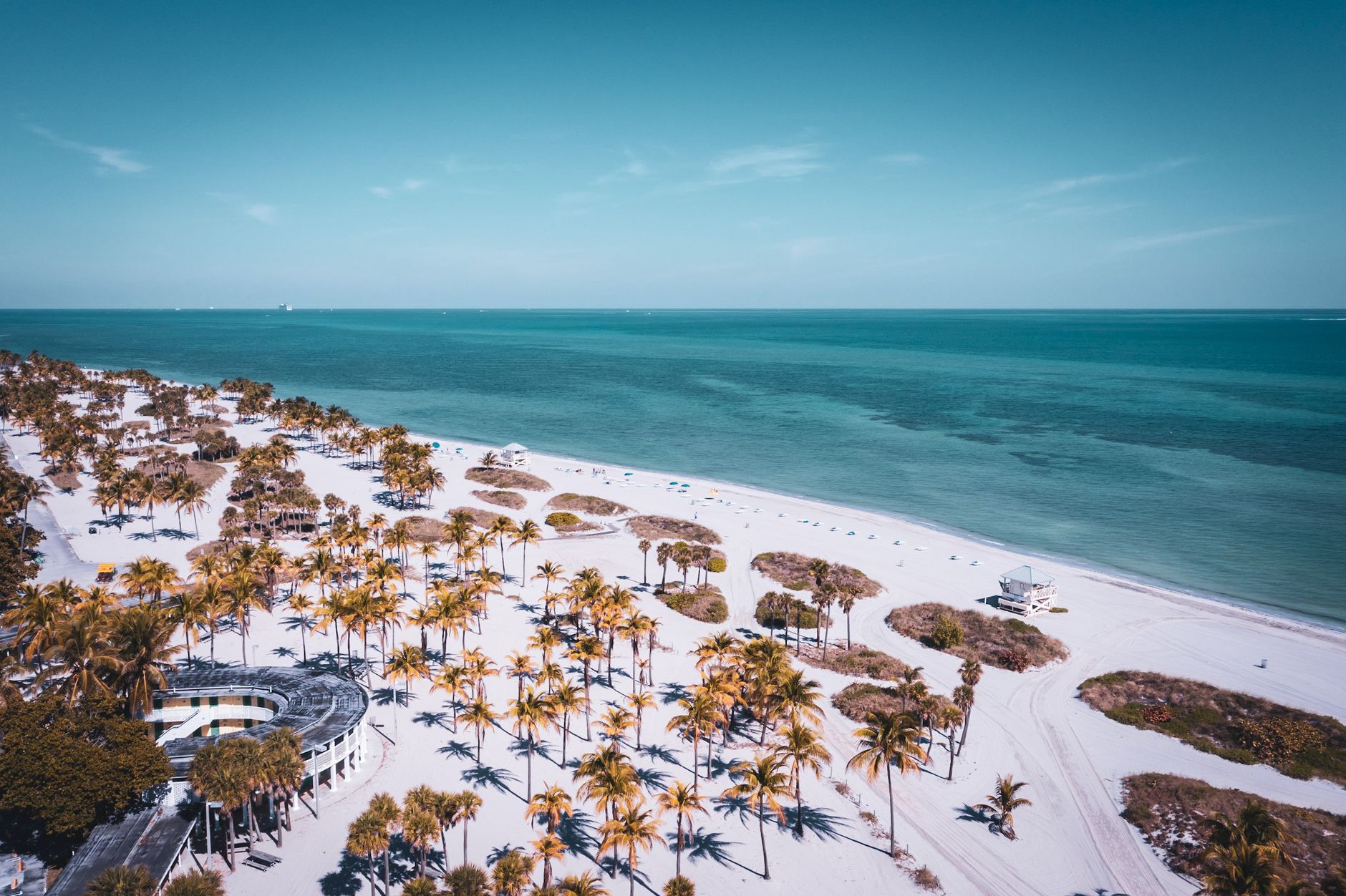 Discover the tropical paradise of Key Biscayne, Florida, with its sunlit beaches and palm-fringed shorelines.